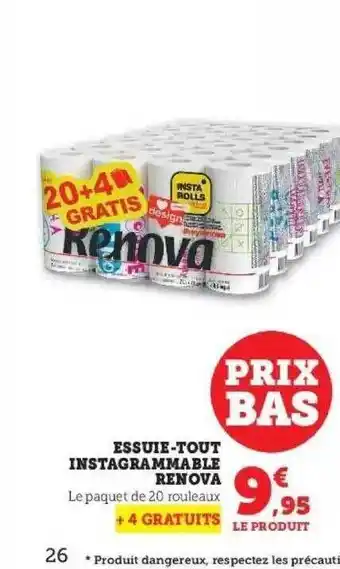 Super U Essuie-tout instagrammable renova offre