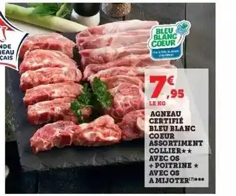Super U Agneau certifié bleu blanc cœur assortiment collier**avec os + poitrine* avec os à mijoter offre