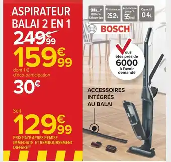 Carrefour Aspirateur Balai 2en1 offre