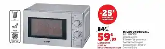 Super U Micro-ondes gril severin offre