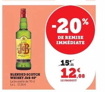 Super U Blended scotch whisky j&b 40° offre