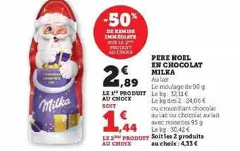 Super U Père noël en chocolat milka offre