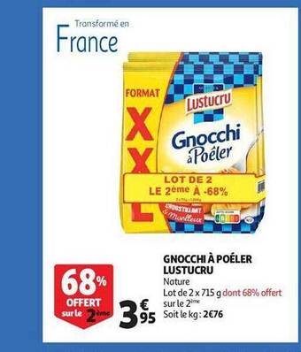 Auchan Gnocchi à poéler lustucru offre
