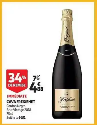 Auchan Cava freixenet cordon negro brut vintage 2018 offre