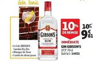 Auchan Gin gibson's offre