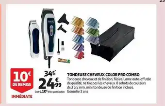 Auchan Tondeuse cheveux color pro combo offre