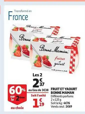 Auchan Fruit et yaourt bonne maman offre