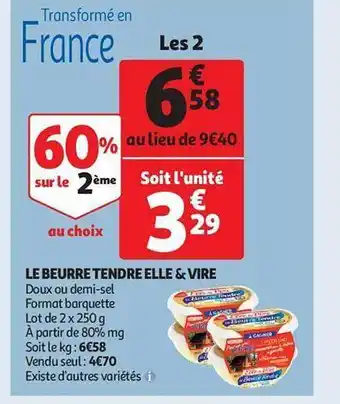 Auchan Le beurre tendre elle & vire offre
