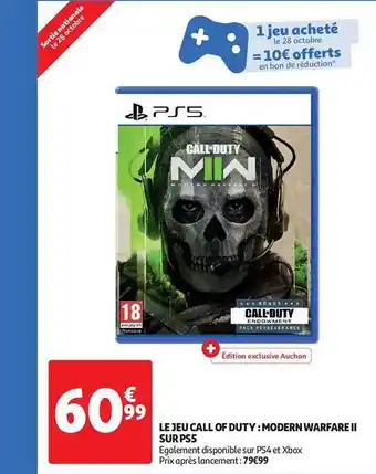 Le jeu call of duty: modern warfare ii sur ps5