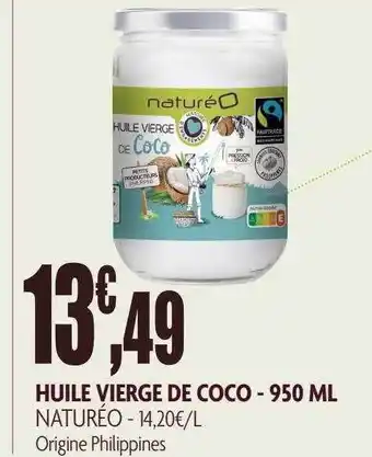 naturéO Huile vierge de coco naturéo offre