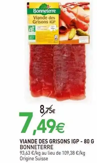 naturéO Viande des grisons igp bonneterre offre