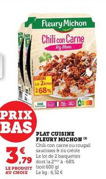 U Express Plat cuisiné fleury michon offre