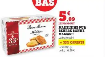 U Express Madeleine pur beurre bonne maman offre