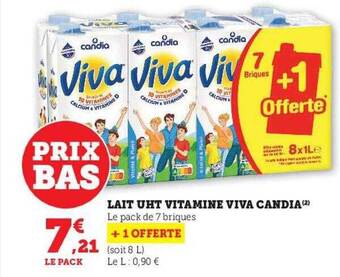 U Express Lait uht vitamine viva candia offre