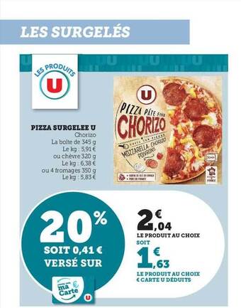 U Express Pizza surgelée u offre