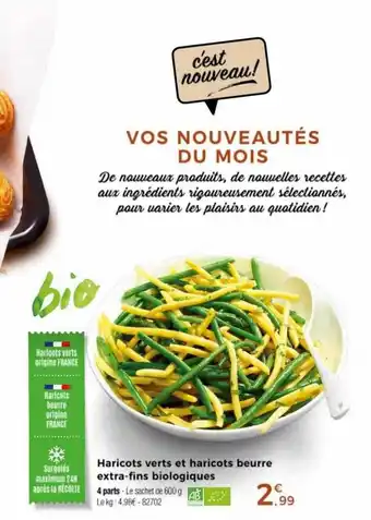 Thiriet Haricots verts et haricots beurre extrafins biologiques offre