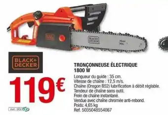 Brico Dépôt Tronçonneuse électrique 1800w black + decker offre
