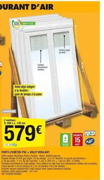 Brico Dépôt Porte-fenêtre pvc + volet roulant offre
