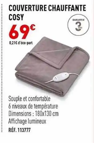 Couverture chauffante cosy