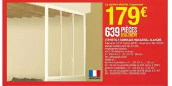 Brico Dépôt Verrière 3 panneaux industrial blanche offre
