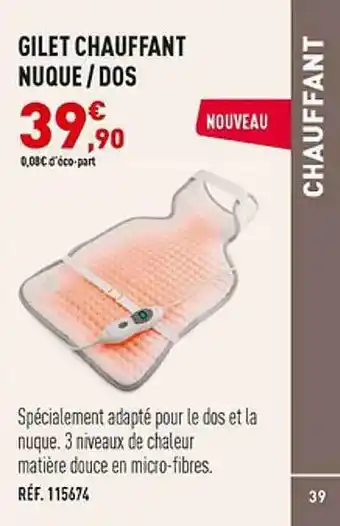 Gilet chauffant nuque-dos