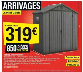 Brico Dépôt Abri de jardin offre