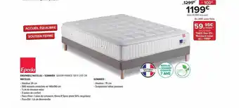 Ensemble matelas + sommier savoir france 160 x 200 cm epeda