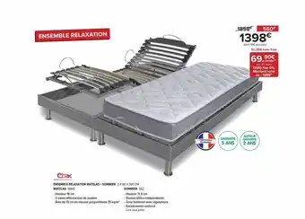 Gitem Ensemble relaxation matelas + sommier 2 x 80 x 200 cm ebac offre