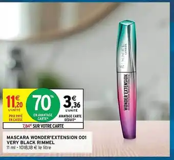 Intermarché Mascara wonder'extension 001 very black rimmel offre