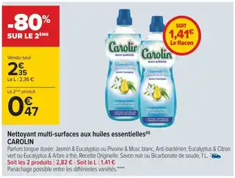 Carrefour Carolin nettoyant multi-surfaces aux huiles essentielles offre