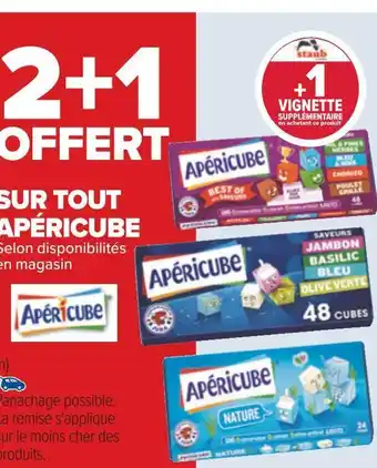 Carrefour Apéricube 2+1 offert sur tout apéricube offre