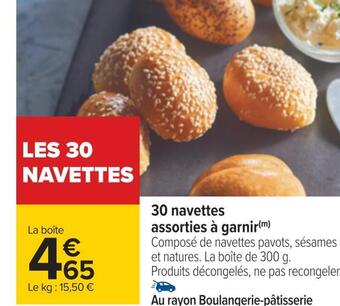 30 navettes assorties à garnir