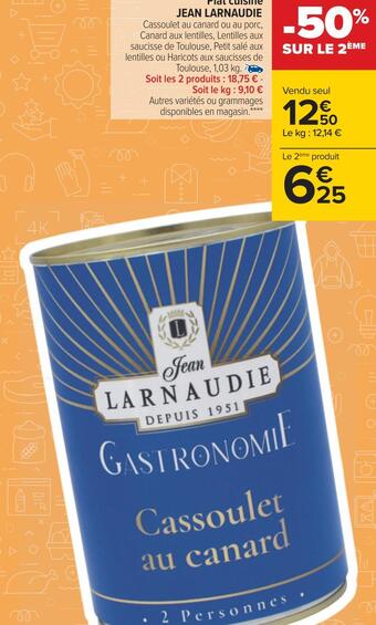 Carrefour Jean larnaudie plat cuisiné offre