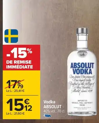 Carrefour Absolut vodka offre
