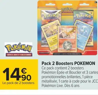 Carrefour Pokemon pack 2 boosters offre