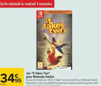 Carrefour Nintendo switch jeu "it takes two" pour nintendo switch offre