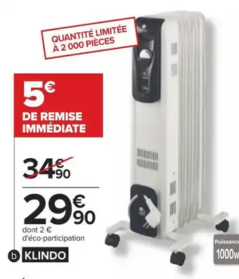 Klindo radiateur bain d'huile