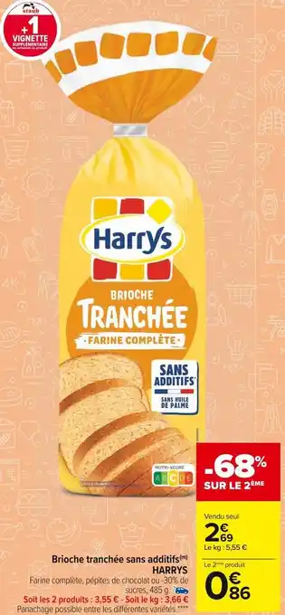 Carrefour Market Harrys brioche tranchée sans additifs offre