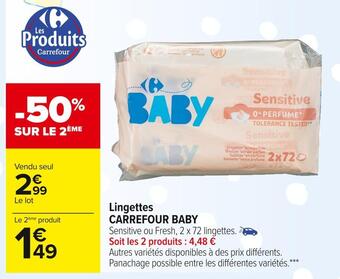 Carrefour Market Carrefour baby lingettes offre