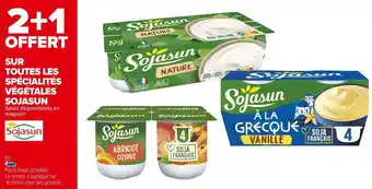 Sojasun 2+1 offert sur toutes les spécialités végétales sojasun