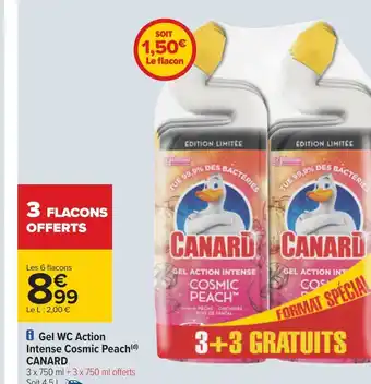 Carrefour Canard gel wc action intense cosmic peach offre