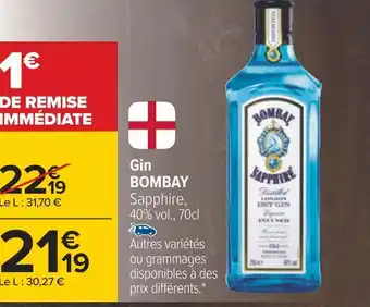 Carrefour Bombay gin offre