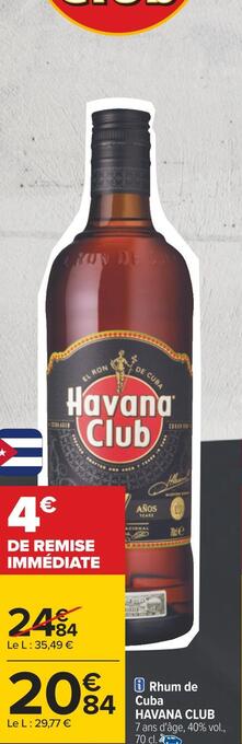 Carrefour Havana club rhum de cuba offre