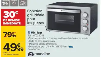 Carrefour Mandine mini four offre