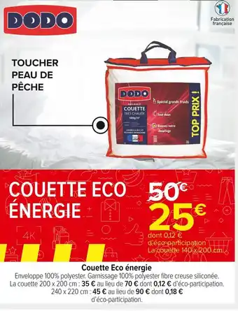Carrefour Market Dodo couette eco énergie offre