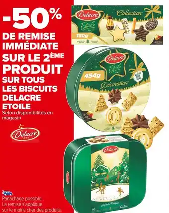 Carrefour Market Delacre -50% de remise immédiate sur le 2ème produit sur tous les biscuits de la marque delacre etoile offre
