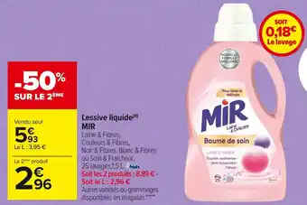 Carrefour Market Mir lessive liquide offre