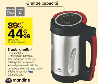 Carrefour Market Mandine blender chauffant offre