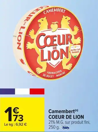 Carrefour Market Coeur de lion camembert offre