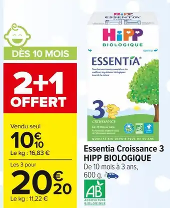 Hipp biologique essentia croissance 3